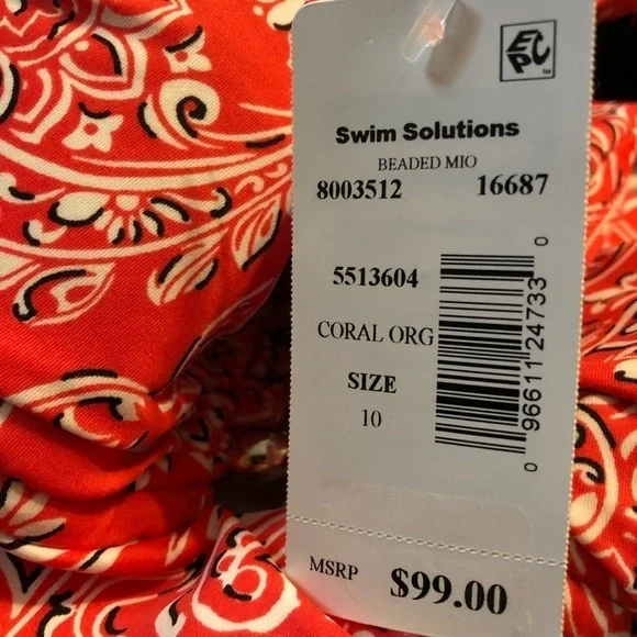 SWIM Solutions Beaded Bust Ruched Control Swimsuit - Picture 5 of 5